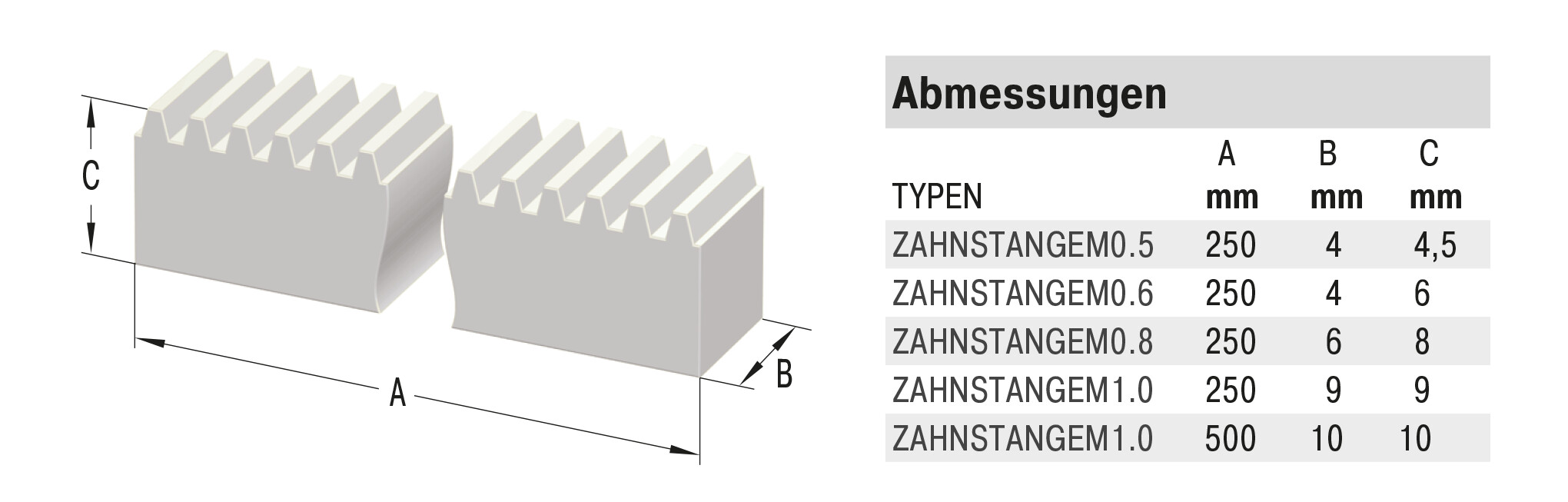 ZAHNSTANGEM1.0-500