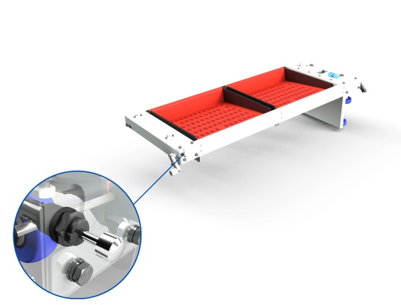 Für eine besonders platzsparende Konstruktion hat das Unternehmen Equinox MHE die Kurvenradien reduziert und setzt zum Aufrechterhalten des hohen Tempos in den Kurven Kleinstoßdämpfer von ACE ein