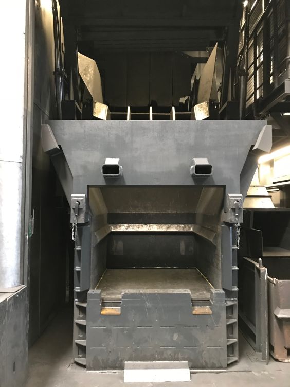 Krätzesortieranlage: Die Konstruktion ohne Schublade und ohne deren Schutzvorrichtung