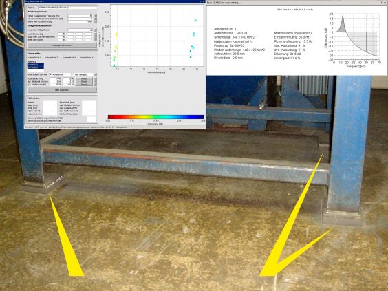Acht von ACE dafür ausgelegte und zugeschnittene Dämpfungsplatten, kommen bei Strahlarbeiten in der beschriebenen Schleuderradanlage zum Einsatz und eliminieren die in den Boden geleiteten Schwingungen.