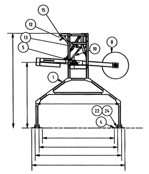 Waschanlagenkonstruktion der MTE GmbH: Den Antrieb für den Schwenkarm mit Bürstenrolle übernimmt ein Pneumatikzylinder, die Industriestoßdämpfer werden jeweils unten angefahren