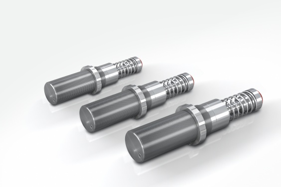 Selbsteinstellende ACE MAGNUM-Dämpfer der Produktfamilie MC33V4A-MC64V4A aus Edelstahl sind in Gewindegrößen M33 bis M64 bei Hüben bis 150 mm verfügbar und werden u. a. in der Lebensmittel-, Medizin-, Elektro- und Offshore-Industrie genutzt Bildnachweis ACE Stoßdämpfer GmbH